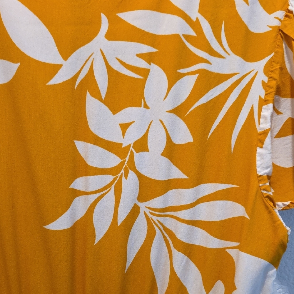 Old Navy Boho Mustard Yellow Floral Flutter Sleeve Rayon Mini Dress Cottagecore - Picture 7 of 7